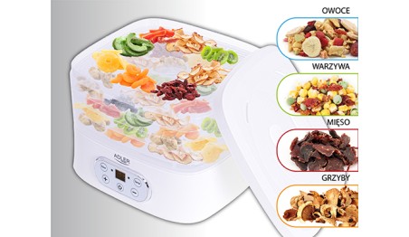 Dehydrator 550W Suszarka do Grzybów Ziół Owoców Żywności LCD 5 Tac Zestaw