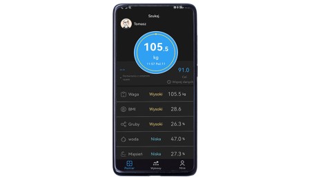 Waga Łazienkowa Analityczna Smart LED Aplikacja FitGo Do 180kg Czarna