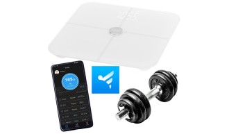 Waga Łazienkowa Analityczna Smart LED Aplikacja FitGo Do 180kg Biała