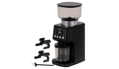 Młynek do Mielenia Kawy Żarnowy 180W Timer 2 Tryby Pracy Czarny Adler