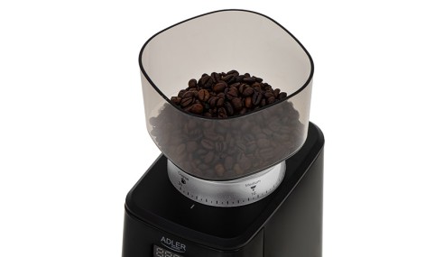 Młynek do Mielenia Kawy Żarnowy 180W Timer 2 Tryby Pracy Czarny Adler