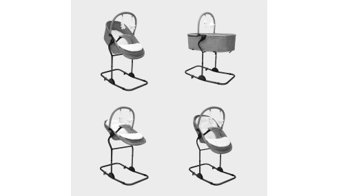 Bujaczek Leżaczek dla dzieci niemowląt 4w1 Bujak Dziecięcy Regulacja Szary