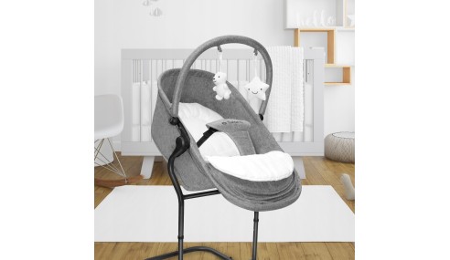 Bujaczek Leżaczek dla dzieci niemowląt 4w1 Bujak Dziecięcy Regulacja Szary