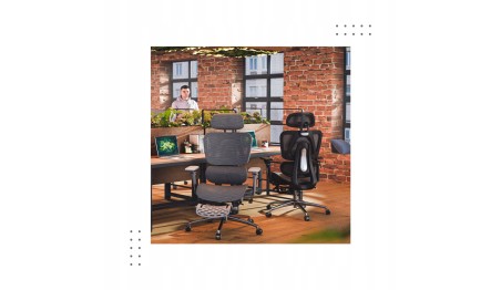 Fotel Ergonomiczny Biurowy z Podnóżkiem Mark Adler