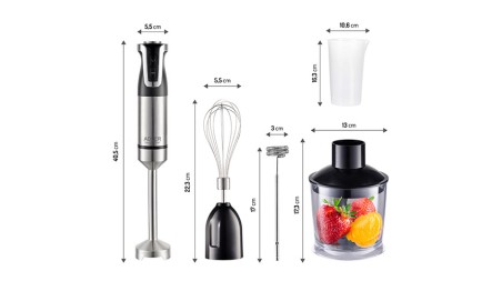 Blender Kuchenny Ręczny 1800W Turbo 20 Ustawień Prędkości Zestaw Adler