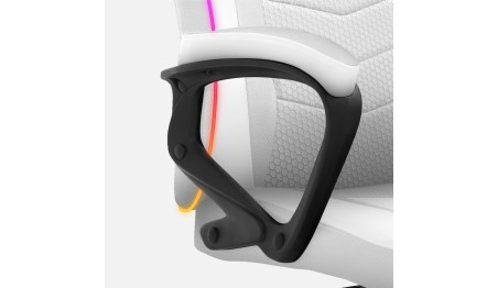 FOTEL GAMINGOWY GRACZA BIUROWY BIAŁY KRZESŁO RGB LED + PILOT HUZARO