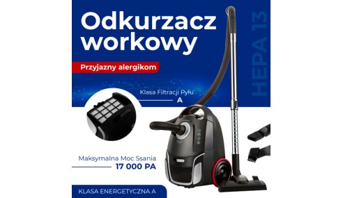 Odkurzacz workowy przyjazny alergikom - HEPA 13