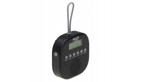Radio FM Wodoodporne IPX4 Kompaktowe Zegar Funkcje drzemki alarmu Adler