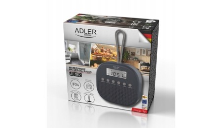 Radio FM Wodoodporne IPX4 Kompaktowe Zegar Funkcje drzemki alarmu Adler