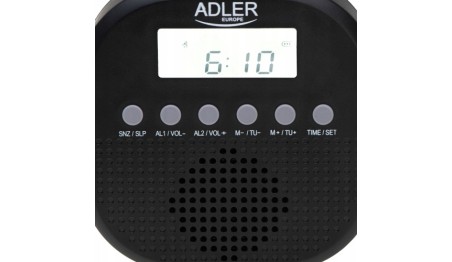 Radio FM Wodoodporne IPX4 Kompaktowe Zegar Funkcje drzemki alarmu Adler