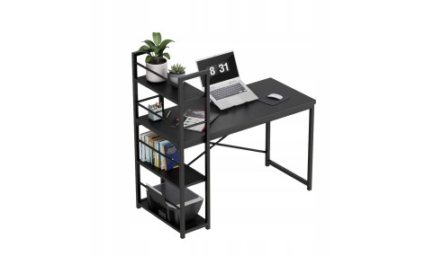 Biurko komputerowe Dwustronne z Regałem Półkami Regulacja Stolik gamingowy