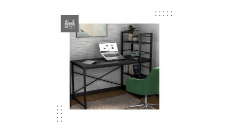 Biurko komputerowe Dwustronne z Regałem Półkami Regulacja Stolik gamingowy