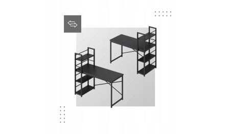 Biurko komputerowe Dwustronne z Regałem Półkami Regulacja Stolik gamingowy