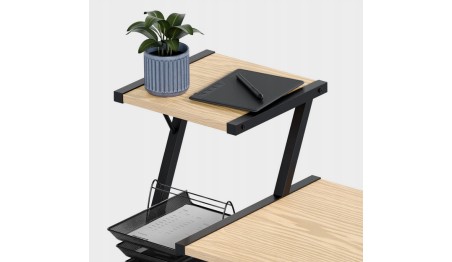 Nowoczesne biurko z półkami Dwustronne Regulowane Stolik biurowy Mark Adler