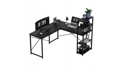 Biurko Narożne z półkami Dwustronne Nowoczesny Stolik biurowy MarkAdler