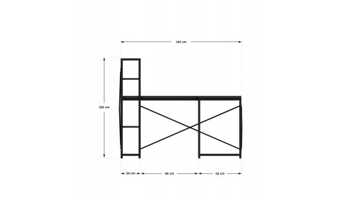 Biurko Narożne z półkami Dwustronne Nowoczesny Stolik biurowy MarkAdler
