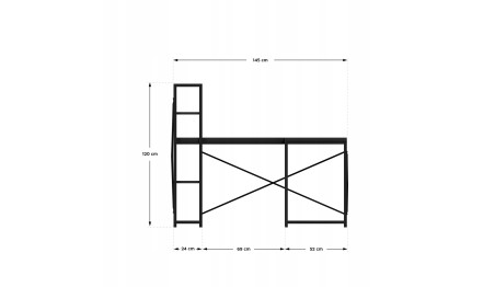 Biurko Narożne z półkami Dwustronne Nowoczesny Stolik biurowy MarkAdler