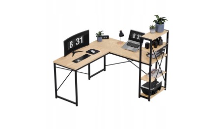 Biurko Narożne z półkami Dwustronne Nowoczesny Stolik biurowy Dąb MarkAdler