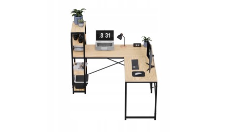 Biurko Narożne z półkami Dwustronne Nowoczesny Stolik biurowy Dąb MarkAdler