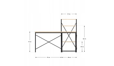 Biurko Narożne z półkami Dwustronne Nowoczesny Stolik biurowy Dąb MarkAdler