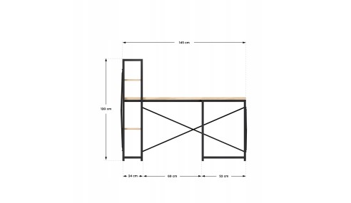 Biurko Narożne z półkami Dwustronne Nowoczesny Stolik biurowy Dąb MarkAdler