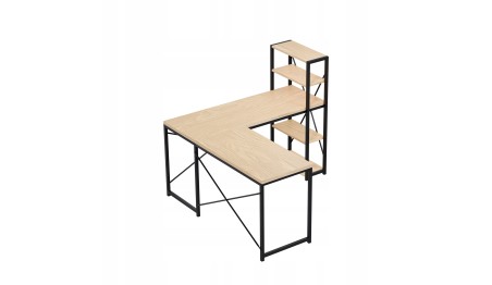 Biurko Narożne z półkami Dwustronne Nowoczesny Stolik biurowy Dąb MarkAdler