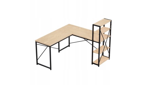 Biurko Narożne z półkami Dwustronne Nowoczesny Stolik biurowy Dąb MarkAdler