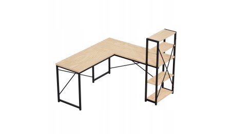 Biurko Narożne z półkami Dwustronne Nowoczesny Stolik biurowy Dąb MarkAdler