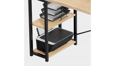 Biurko Narożne z półkami Dwustronne Nowoczesny Stolik biurowy Dąb MarkAdler