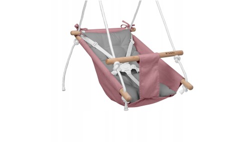 Huśtawka Kołyska dla dzieci 3w1 +6m Leżaczek Do Domu Ogrodu Różowa Tulano