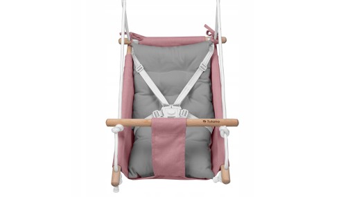 Huśtawka Kołyska dla dzieci 3w1 +6m Leżaczek Do Domu Ogrodu Różowa Tulano