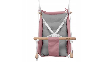 Huśtawka Kołyska dla dzieci 3w1 +6m Leżaczek Do Domu Ogrodu Różowa Tulano
