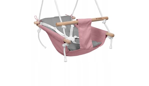 Huśtawka Kołyska dla dzieci 3w1 +6m Leżaczek Do Domu Ogrodu Różowa Tulano