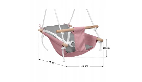Huśtawka Kołyska dla dzieci 3w1 +6m Leżaczek Do Domu Ogrodu Różowa Tulano