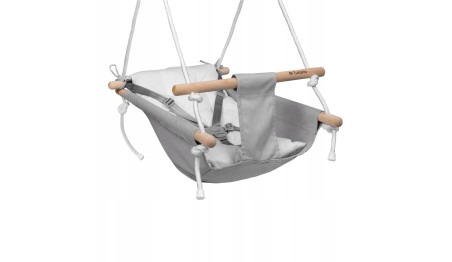 Huśtawka Kołyska dla dzieci 3w1 +6m Leżaczek Do Domu Ogrodu SzaraTulano