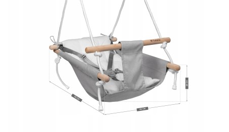 Huśtawka Kołyska dla dzieci 3w1 +6m Leżaczek Do Domu Ogrodu SzaraTulano