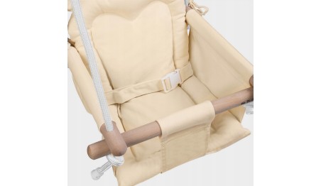 Huśtawka Drewniana dla dzieci Do domu Ogrodu +6m Do 60kg Beżowa Tulano