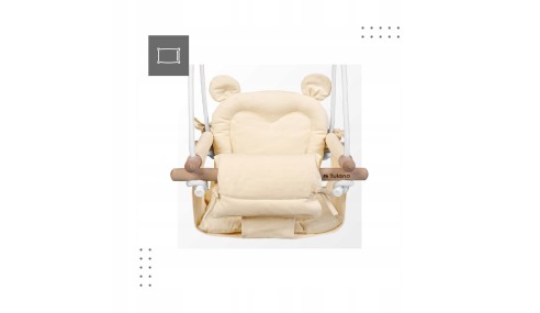 Huśtawka Drewniana dla dzieci Do domu Ogrodu +6m Do 60kg Beżowa Tulano