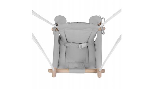 Huśtawka Drewniana dla Dzieci do Domu Ogrodu +6m Do 60kg Szara Tulano