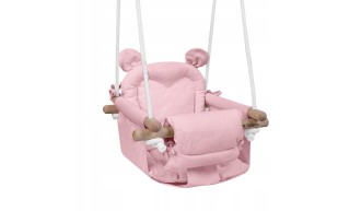 Huśawka Drewniana dla dzieci +6m Do Domu Ogrodu Różowa Do 60kg Tulano 2