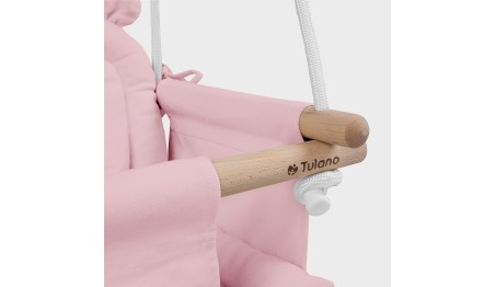 Huśawka Drewniana dla dzieci +6m Do Domu Ogrodu Różowa Do 60kg Tulano