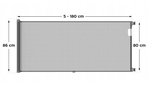 BARIERKA NA DRZWI SCHODY REGULACJA BRAMKA OCHRONNA ROZWIJANA TULANO