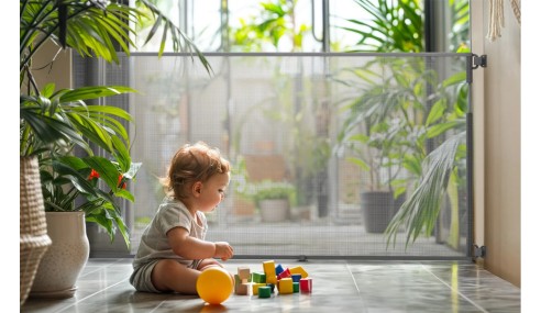 BARIERKA NA DRZWI SCHODY REGULACJA BRAMKA OCHRONNA ROZWIJANA TULANO