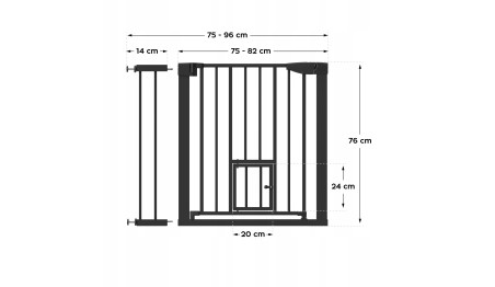 BARIERKA ZABEZPIECZAJĄCA BRAMKA ROZPOROWA OCHRONNA NA SCHODY I DRZWI TULANO