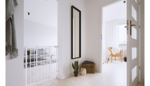 BARIERKA ZABEZPIECZAJĄCA BRAMKA OCHRONNA NA SCHODY I DRZWI BIAŁA TULANO