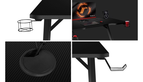 STÓŁ DLA GRACZA BIURKO GAMINGOWE KOMPUTEROWE HUZARO