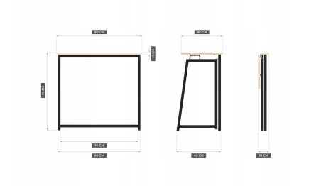 Składane Biurko Minimalistyczne Industrialne Stolik Biurowy Markadler