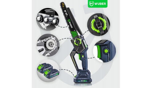 PIŁA ŁAŃCUCHOWA AKUMULATOROWA MINI PILARKA GAŁĘZIÓWKA 2x AKU 2x PROWADNICA