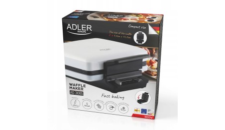 Gofrownica na 2 Pyszne Domowe Gofry 1800W Regulacja Adler