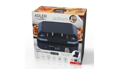 Gofrownica z wyświetlaczem LED 6 Poziomów grzania 2200W Adler